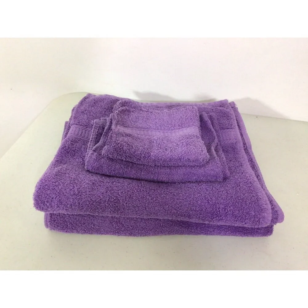 Vintage Purple Bath Towels Set of 5